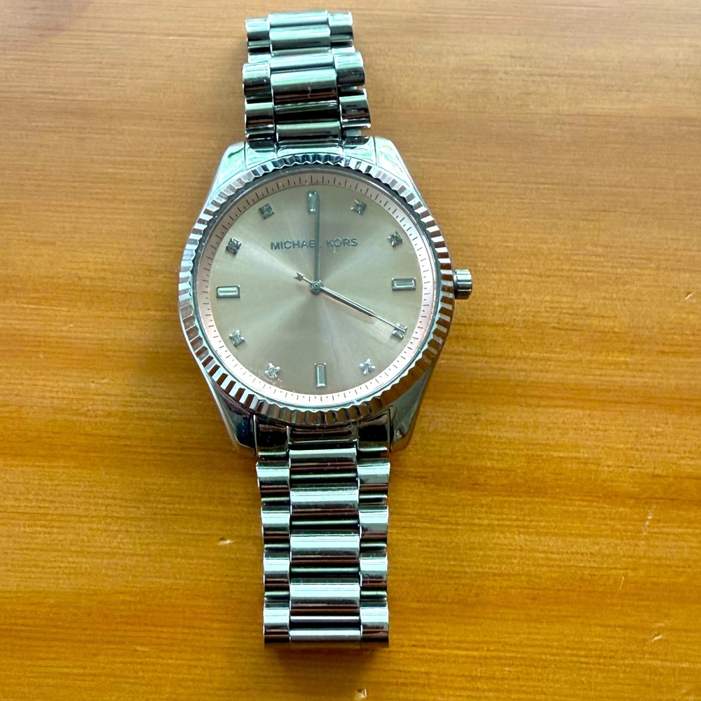Michael Kors Silver watch with Rose Gold dial